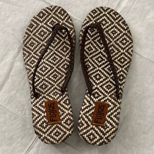 Flojos Brown and Tan Patterned Sandals